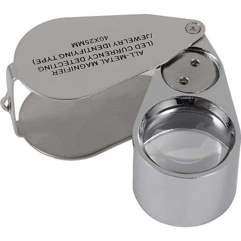 Juvelerarlupp, 40x förstoring, metall