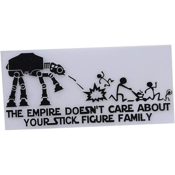 2 stk Kreative Bilsticker The Empire Doesn't Care About Your Stick Figure Atat Star Tie Fighter War Family Vinyl Dekal Bilstikker Vindue Sticker