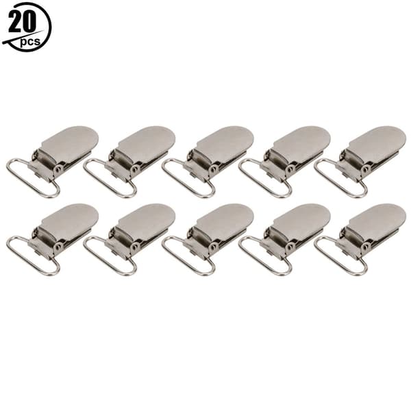 Metal Pacifier Clips - 20 Pcs - Clothing Decoration, Craft Projects