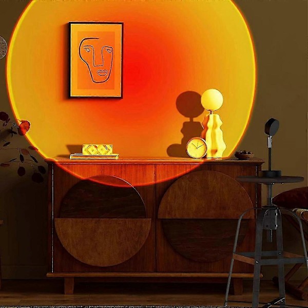 Sunset Lampa, 16 Färger Sunset Projektionslampa Fjärrkontroll Regnbåge Nattlampa