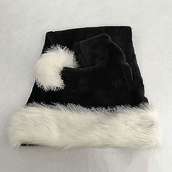 2 stk Sorte Julemandshuer - Deluxe Sort og Hvid Julehatpakke til Voksne -xx