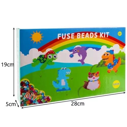Ironing Beads XXL Set 6500 pcs 20 colors with 2 pegboards & patterns