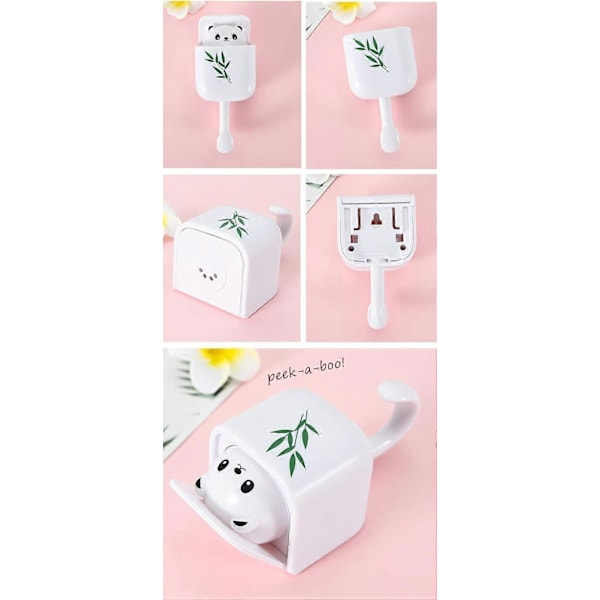 Peek-A-Boo Söta Panda Björn Krokar Väggmonterade, Aromaterapi, Kraftiga Självhäftande Krokar, Dekorativa för Barn Flickor, för Nyckelrock Morgonrock Handduk, 4-pack