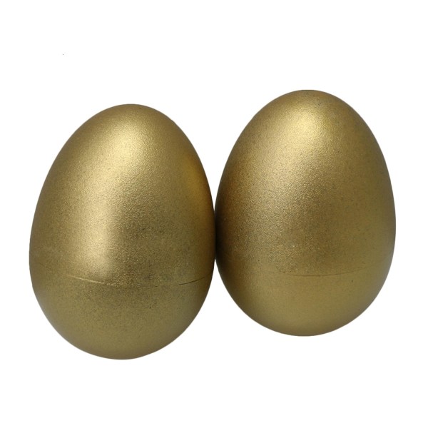 2 stk Gullfargede Maracas Egg Shakers Håndperkusjon 40mm Dia Rasler