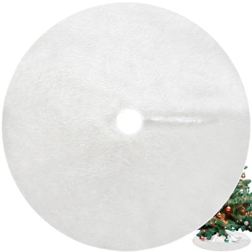 Juletræstæppe hvid 90 cm langhåret polyester