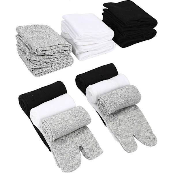 6 Par Unisex Tabi Flip Flop Strumpor Geta Strumpor Bomullsdelade Tåstrumpor