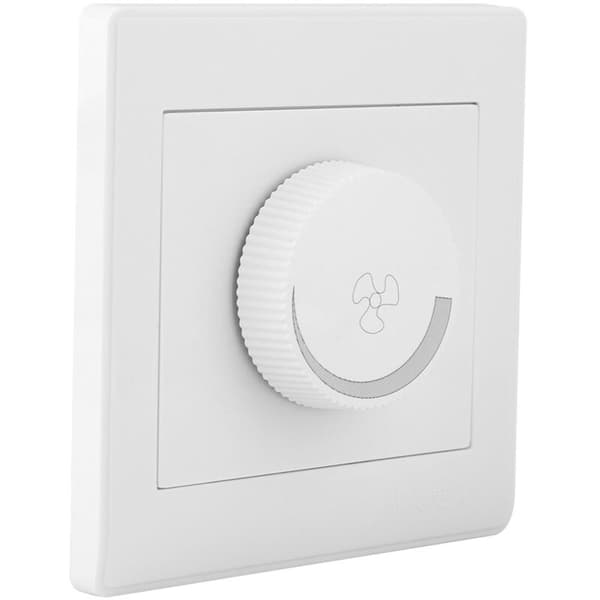 Takfläkt hastighetskontrollbrytare, väggpanelknapp, vit, AC250V, 100W, 86x86mm