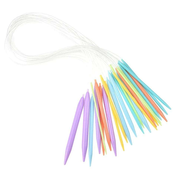 12 pcs Plastic Knitting Needles 80 cm, Circular Needles, Tools for Knitting Projects
