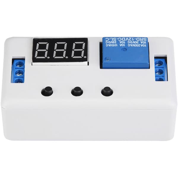 12V justerbart timerrelæ automatisk kontrolkontaktmodul med LED-display