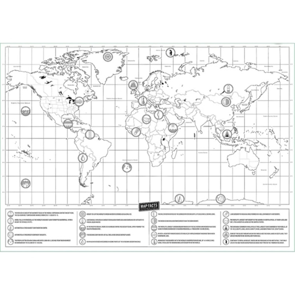 Scratch Map / World Map - 42 x 30 cm