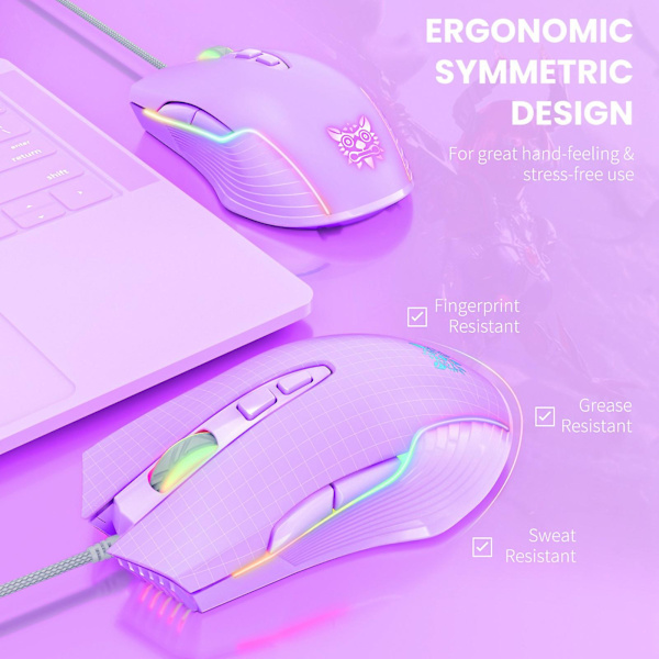 Onikuma Cw905 Trådløs Mus 6400 Dpi Usb Gaming Mus 7-knaps Design Åndende Led Farve Til Desktop