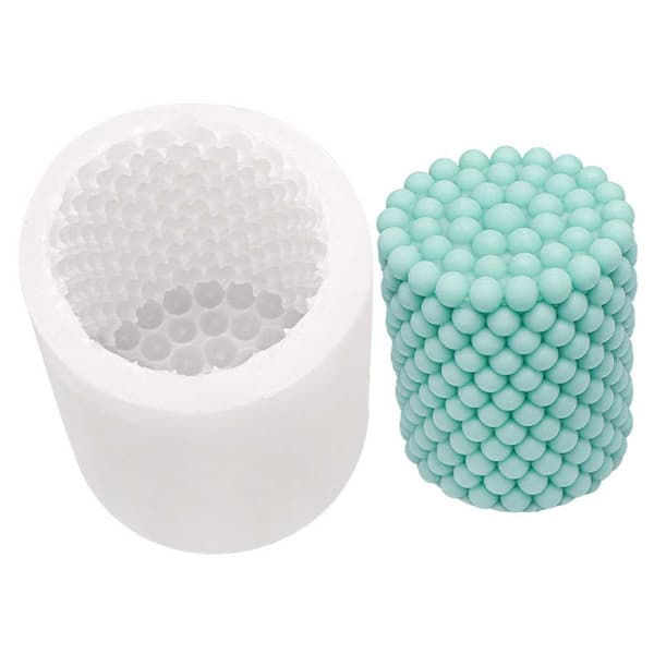 Lysform DIY Stearinlys Sylinder med Kuler 7cm