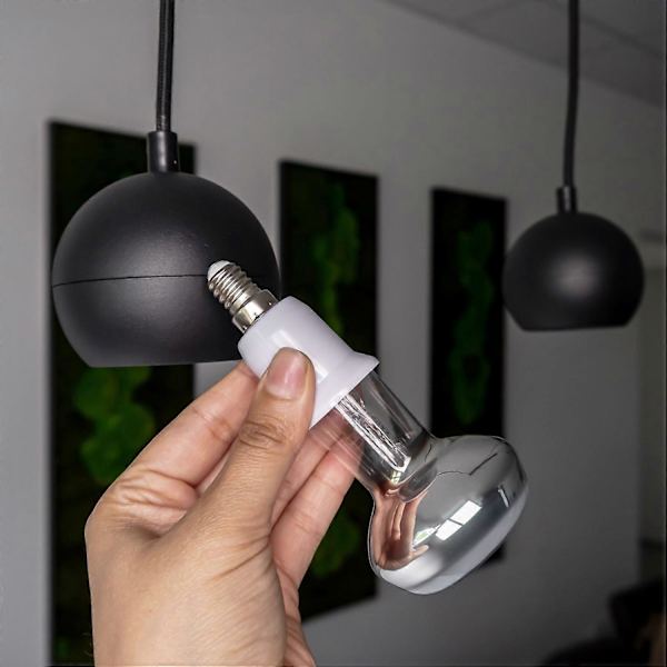 E14 till E27 Lampbasadapter i VIT – 4x lampadapter för omformatering från E14 till E27