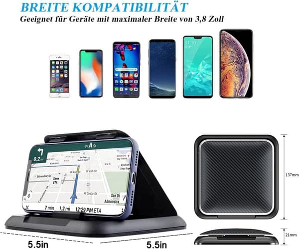 Liukumaton auton kojelaudan matkapuhelinpidike iPhone Samsungille