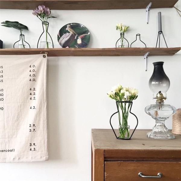 Jernstativ for tørkede blomster og kunstige blomster, 4 stk