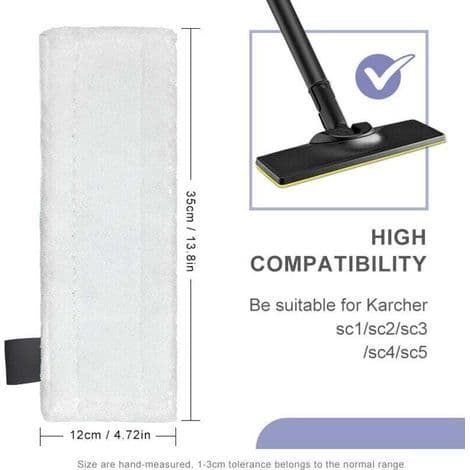 4-delt tilbehørssæt til Kärcher SC2 SC3 SC4 SC5 damprensere med Kärcher Easy Fix damprenseklud
