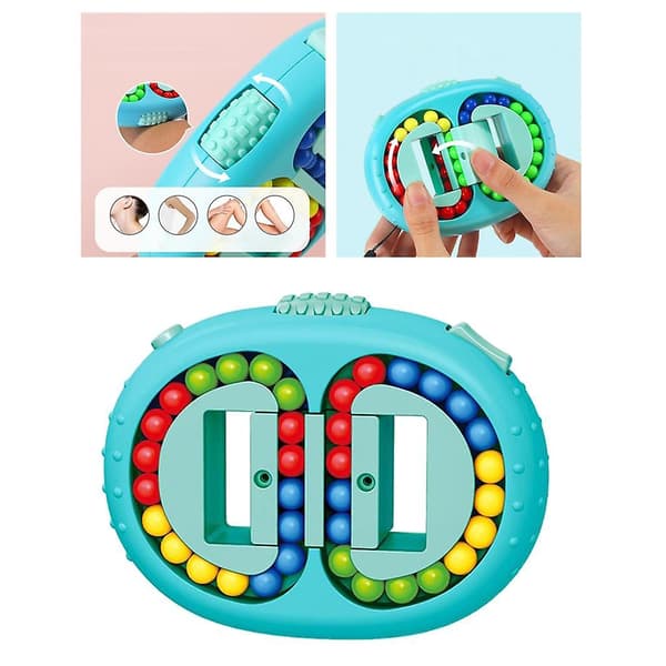 Relief Pedagogisk fingertuppleke Magic Bean Cube Roterende fingerleke Blå