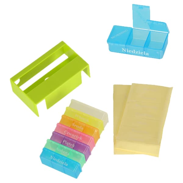 Weekly Pill Organizer 7 Days with 3 Compartments per Day, Waterproof, Stickers
