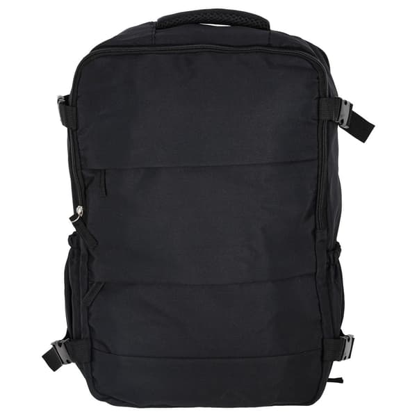 Cabin backpack 45x30x12.5 cm black with 3 compartments and removable bottom compartment