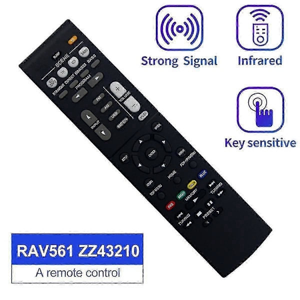 RAV561 ZZ43210 Fjärrkontroll för Hemmabioreceiver -3072 RX-V385 -4950UBL RX-V381 RX-V383 -3071