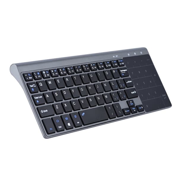 Slim Wireless Keyboard with Touchpad - Portable and Compatible with PC, Notebook, and TV Box