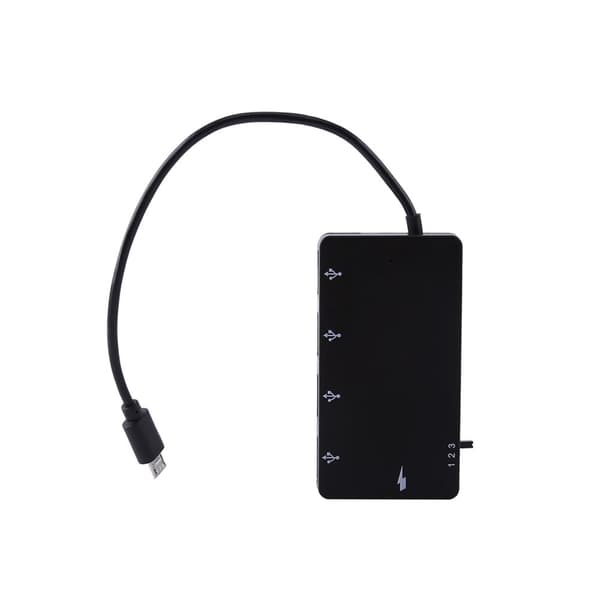 Micro USB-hub - 4-ports OTG-forlængeradapter til smartphone og tablet