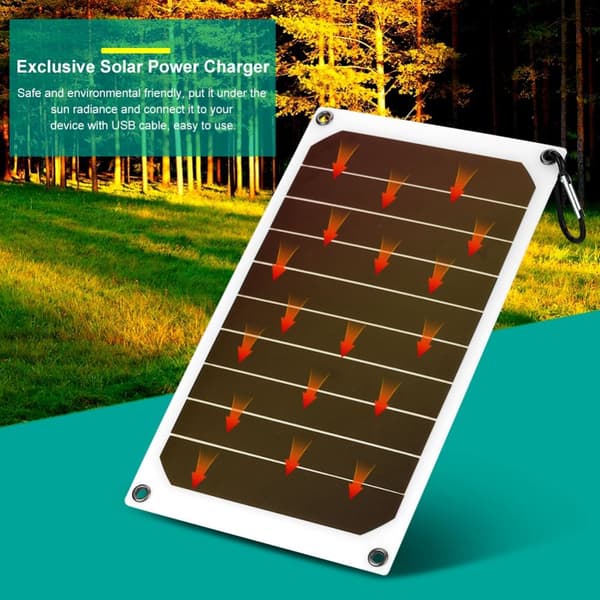 Waterproof Solar Panel Charger - Portable 10W with 5V USB Output