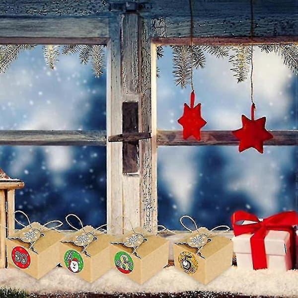 DIY Julekalenderæsker Jule Nedtælling til Børn 24 Julekalender Tom Gave