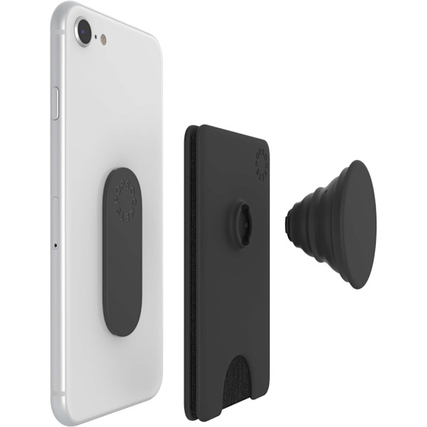 POPSOCKETS Wallet Black Removable Mobile Wallet PopWallet+