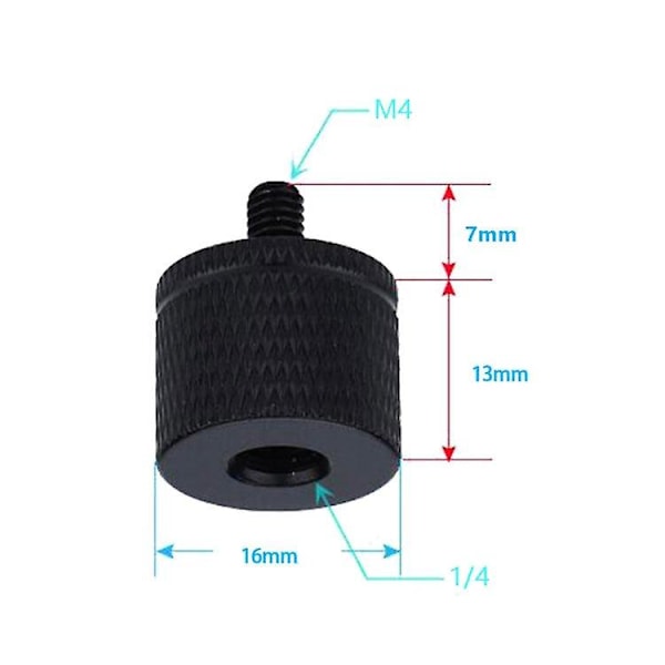 4 kpl Ruuviadapteri A18 1/4 Naaras M4 Urosruuvi