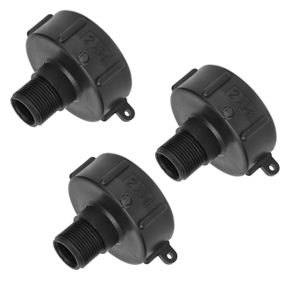 IBC Tank Slangetilslutning 3 stk. G3/4 ABS Plast Gevindudskiftningsventilarmaturer S60-2 tommer NPS Dræn Adapter