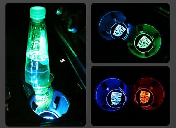 2X Til Porsche LED bunnplate til koppholder