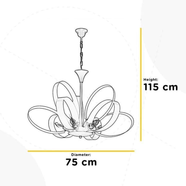 Loftlampe - ONLI - SERENA - Metal - Diameter 75 cm - 9 E14 fatninger