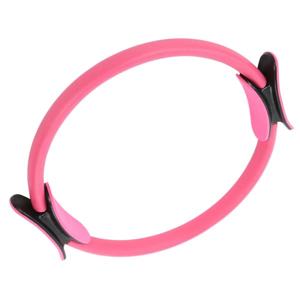 Pink Yoga Ring: Exercise Ring with Dual Handles for Home Workouts