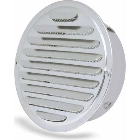 Rund ventilationsrist i rustfrit stål – Ø 100 mm – Ventilation med net til aftræk – Nem installation