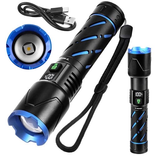 Tactical LED Flashlight 800 lm 200 m Zoom USB-C Rechargeable 5000mAh