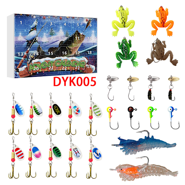 Julkalender Fiske Nedräkning Blind Box Fiske Set Fiskeälskare Present-DYK005