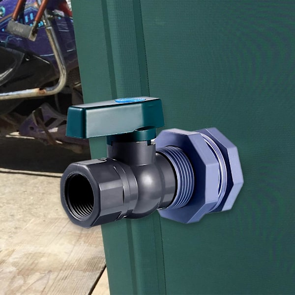 Regnfatventil Långvarig Enkel Installation Pvc 3/4 Tum Anti-sprickbildning Kran Kit Med Skrovgenomföring Adapter För Akvarier Jikaix