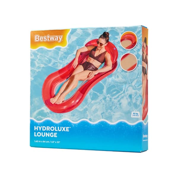 Inflatable air mattress with backrest and mesh bottom red 159x77 cm