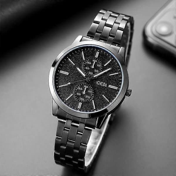Herr Quartz Klocka Urtavla Analog Display Rostfritt Stål