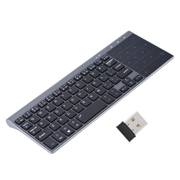 Slim Wireless Keyboard with Touchpad - Portable and Compatible with PC, Notebook, and TV Box