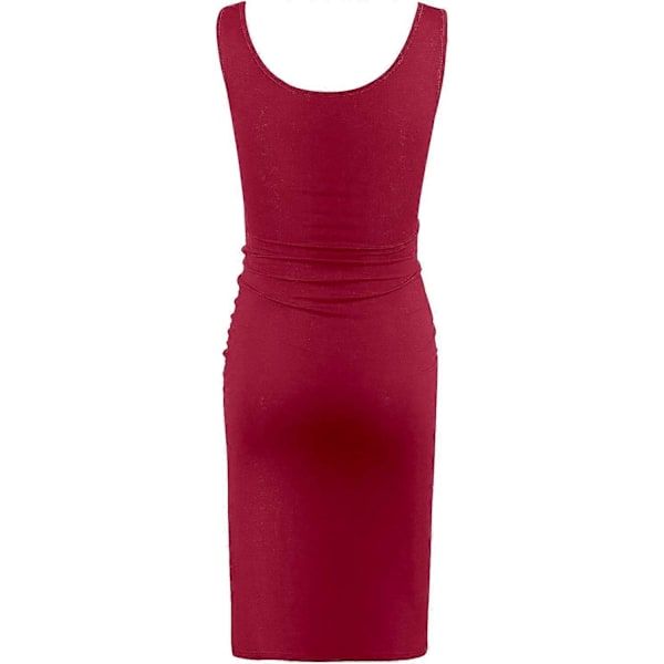 Dame Sommer Ermeløs Mammakjole Gravid Tank Scoop Neck Mama Klær Casual Bodycon Klær XL