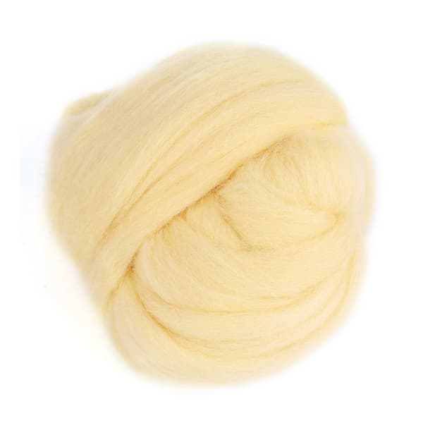 Farget nålefilting ull roving - krem (55g)