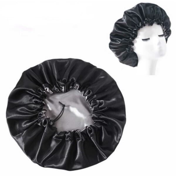 Sovehette - Sateng Hårpleie Bonnet - Justerbar Sovehette Svart