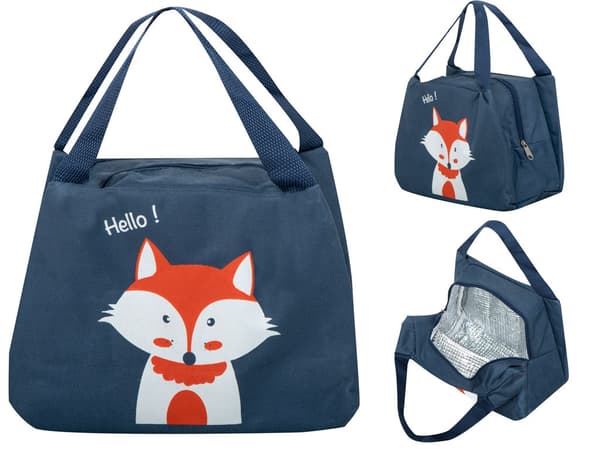 Termisk matpose isolert polyester 21,5x14,5x15,5 cm bjørnemotiv
