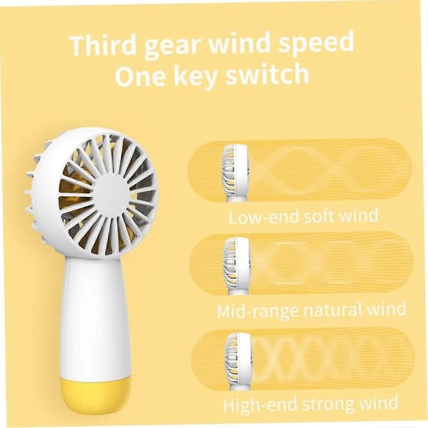 Mini USB Genopladelig Håndholdt Ventilator (Gul)