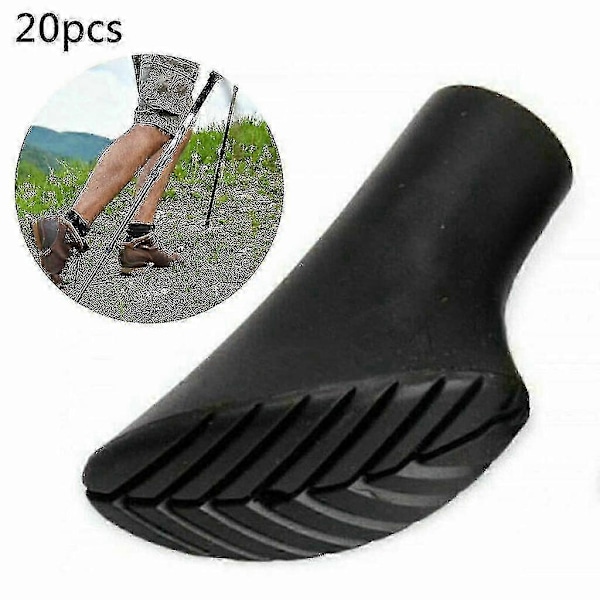 20 Stk. / 10 Par Asfalt Gummi Buffere X-4gt Til Alle Almindelige Nordic Walking Stave - Vandrestave - QH