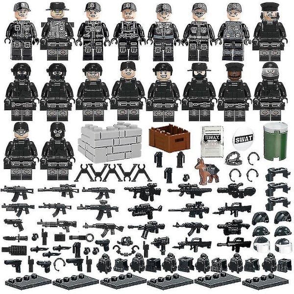 Set med 18 minifigurer Military Series Villain Minifigurer byggklossleksaker