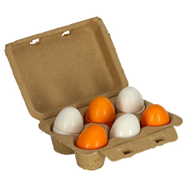 Montessori Wooden Egg Toy 7-pack with Removable Shells, 3+ years