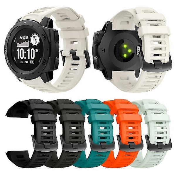Silikonrem for Garmin Instinct Smartklokke Erstatningsarmbånd Armbånd for Garmin